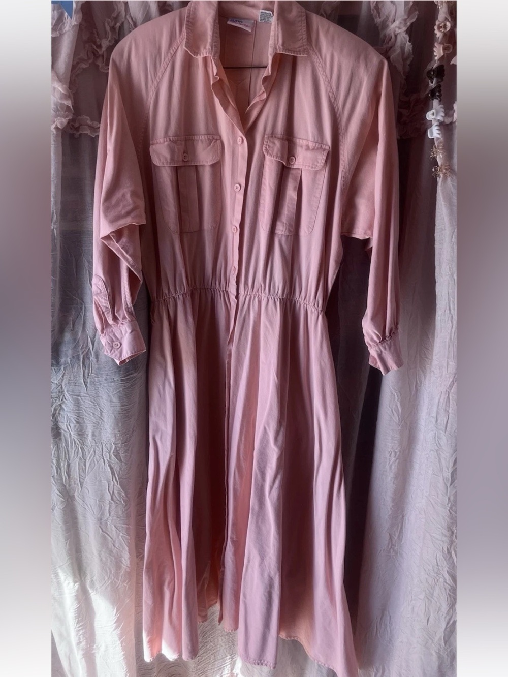 Women's Vintage Coral Color Avon Fashions Cotton  Dress Sz 5/6 has pockets